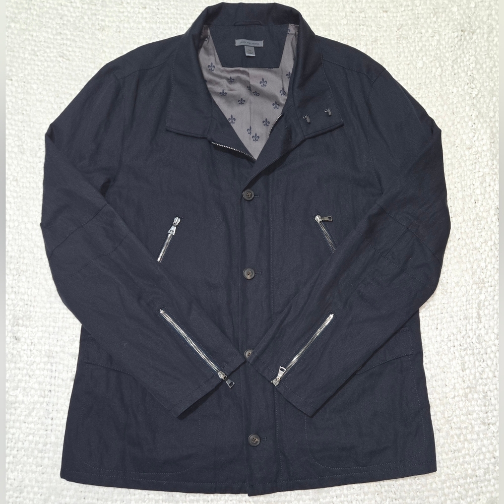 JOHN VARVATOS Mens Dark Navy Blue Utility Field Jacket Sz EU 52 / US 42 (Large) - Picture 10 of 16